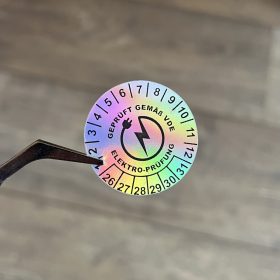   Hologramos vinyl 6 éves (2026-2031) VDE felülvizsgálati matrica 30 mm kör