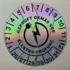 Hologramos vinyl 6 éves (2026-2031) VDE felülvizsgálati matrica 30 mm kör