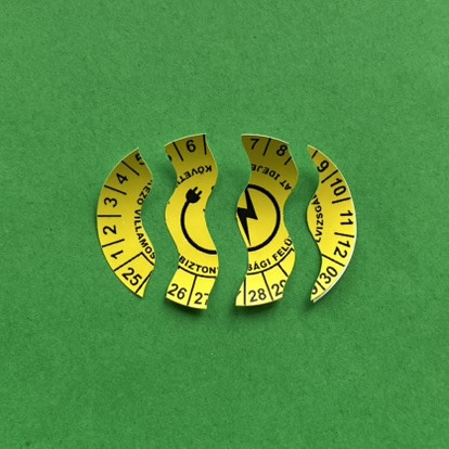Weather-Resistant Polyester VDE Inspection Sticker for 6 Years (2026-2031), 30mm Round, Yellow
