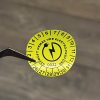 Weather-Resistant Polyester VDE Inspection Sticker for 6 Years (2026-2031), 30mm Round, Yellow