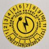 Weather-Resistant Polyester VDE Inspection Sticker for 6 Years (2026-2031), 30mm Round, Yellow