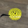 Weather-Resistant Polyester VDE Inspection Sticker for 6 Years (2026-2031), 30mm Round, Yellow