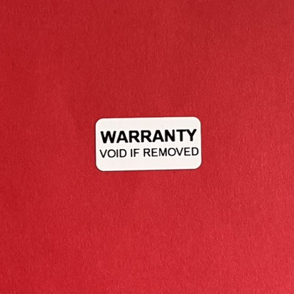 "WARRANTY VOID IF REMOVED" Destructive Security Sticker 20x10 mm, White