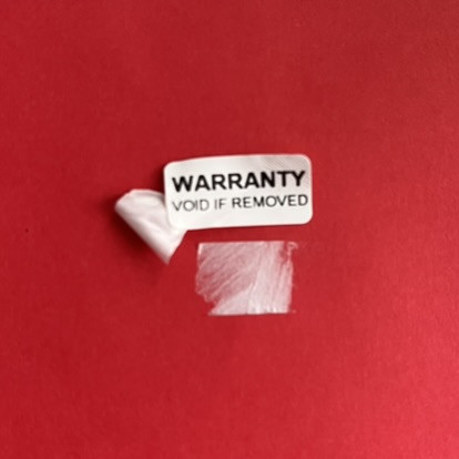 "WARRANTY VOID IF REMOVED" Destructive Security Sticker 20x10 mm, White