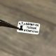 Destructive Security Sticker 20x10 mm Black with CUSTOM Printing, White