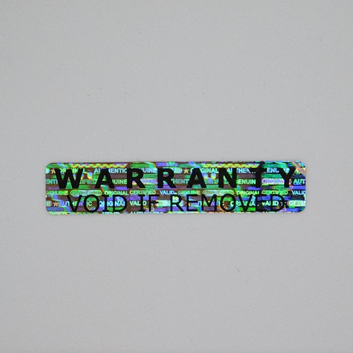 "WARRANTY VOID IF REMOVED" 50x10 mm Hologram Sticker