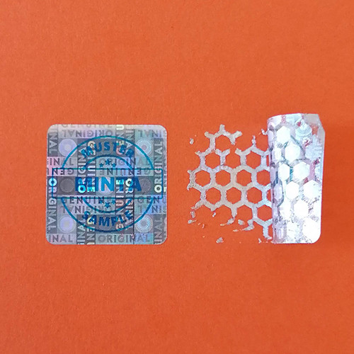 Original/Genuine 20×20 mm hologram matrica kék EGYEDI nyomtatással