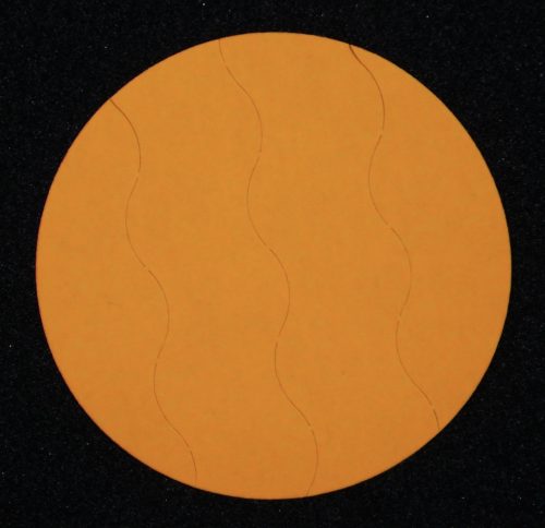 Security Paper Sticker 35mm Round Black with CUSTOM Printing, Fluo Orange