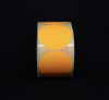 Security Paper Sticker 35mm Round Black with CUSTOM Printing, Fluo Orange