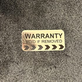   "WARRANTY VOID IF REMOVED" Sicherheitsaufkleber 30x15 mm, glänzend silber