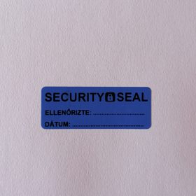   "SECURITY SEAL" VOID nyomot hagyó biztonsági matrica 50x18 mm, kék
