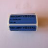 "SECURITY SEAL" VOID nyomot hagyó biztonsági matrica 50x18 mm, kék