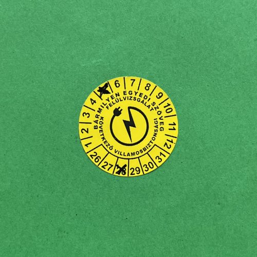 Weatherproof Polyester Electrical Safety Sticker for 2026-2031, 30mm Round, Yellow
