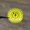 Weatherproof Polyester Electrical Safety Sticker for 2026-2031, 30mm Round, Yellow