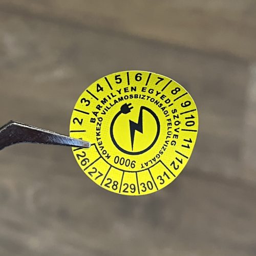 Weatherproof Polyester Electrical Safety Sticker for 2026-2031, 30mm Round, Yellow