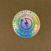 Hologramos vinyl 6 éves (2027-2032) villamosbiztonsági matrica 30 mm kör