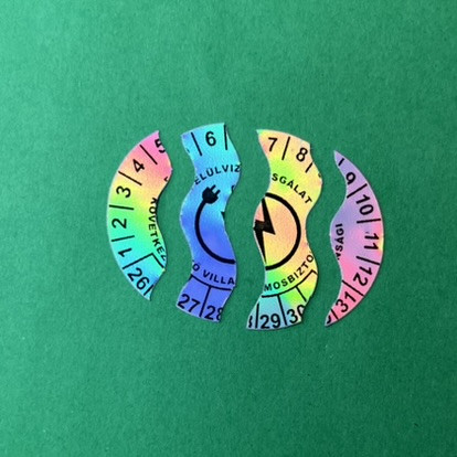 Hologramos Vinyl 6 Jahre (2026–2031) Elektrosicherheitsaufkleber 30 mm rund