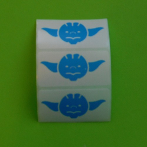 VOID Sicherheitsaufkleber 50x25 mm mit blauem individuellem Druck, weiß