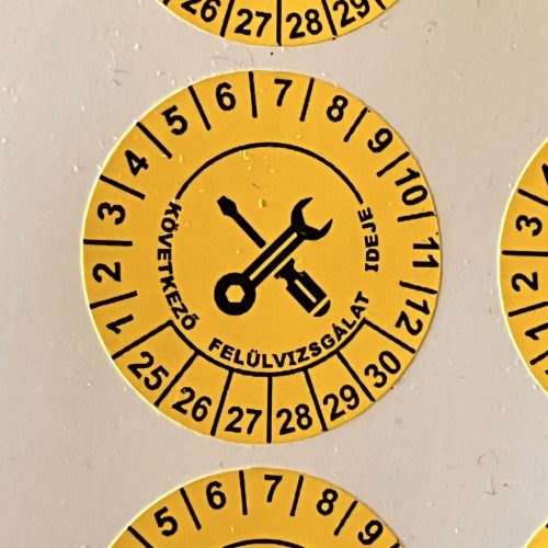 Időjárásálló poliészter matrica, sárga