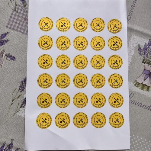 Időjárásálló poliészter matrica, sárga