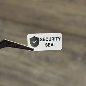   "SECURITY SEAL" destructive security sticker 20x10 mm, white